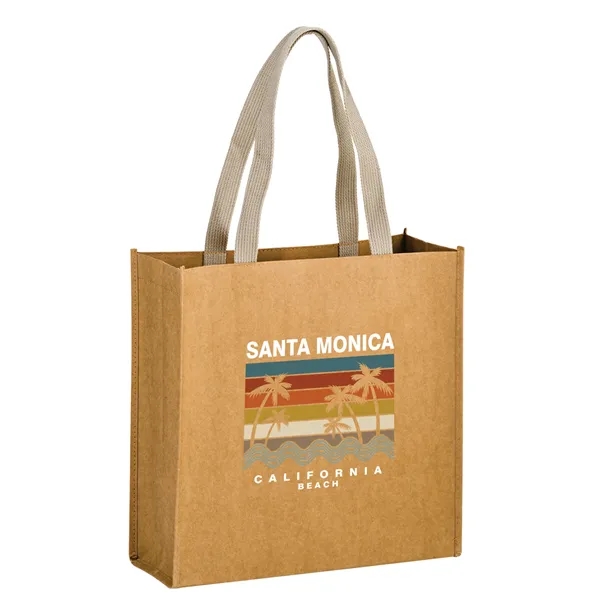 13" x 5" x 13" Kraft paper washable grocery tote with... from ASI 35290 American Ad Bag Co