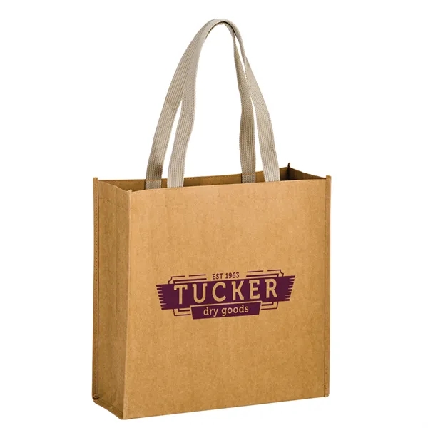 13" x 5" x 13" Kraft paper washable grocery tote with... from ASI 35290 American Ad Bag Co