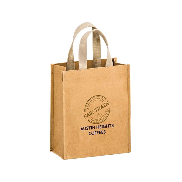 8" x 4" x 10" Kraft paper washable grocery tote with... from ASI 35290 American Ad Bag Co