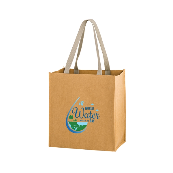 12" x 8" x 13" River 250GSM Kraft paper grocery tote... from ASI 35290 American Ad Bag Co