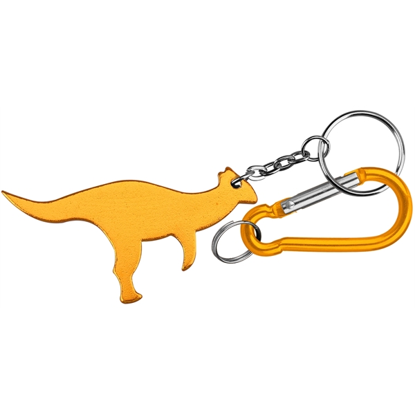 Dinosaur / kangaroo aluminum bottle opener with key chain.... from ASI 74585 Nu Promo International / Nu Promo Line