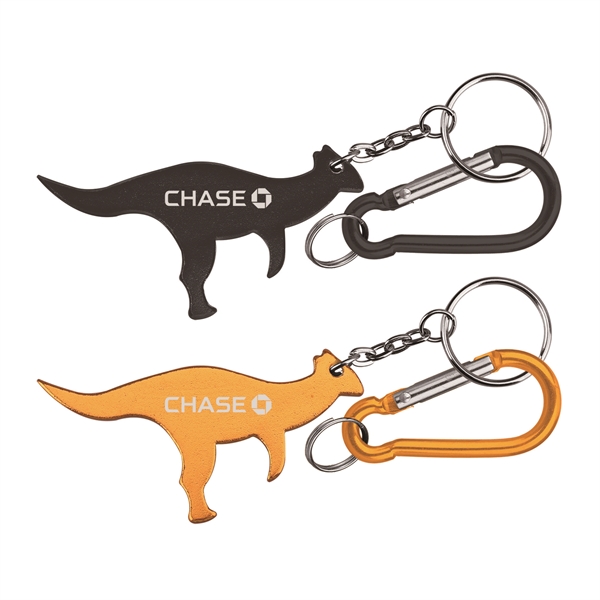 Dinosaur / kangaroo aluminum bottle opener with key chain.... from ASI 74585 Nu Promo International / Nu Promo Line