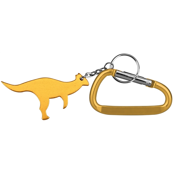 Dinosaur / kangaroo aluminum bottle opener with key chain.... from ASI 74585 Nu Promo International / Nu Promo Line