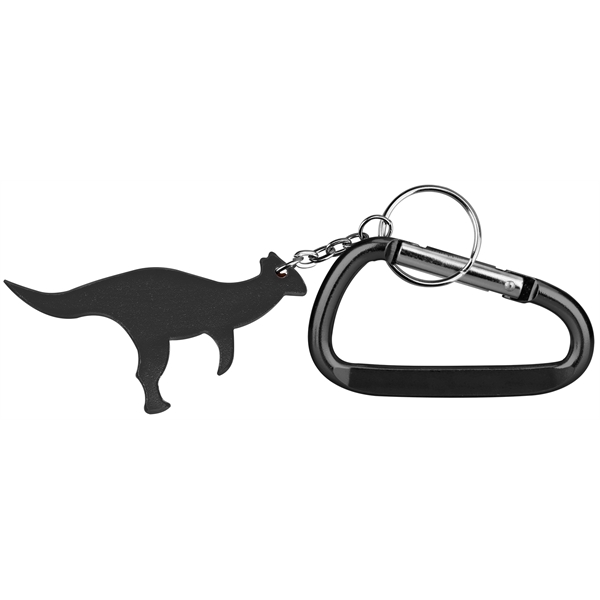 Dinosaur / kangaroo aluminum bottle opener with key chain.... from ASI 74585 Nu Promo International / Nu Promo Line