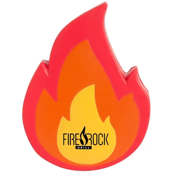 3.75" x 2.75" fire/flame emoji stress reliever made of polyurethane foam.... from ASI 34415 Alpi International LTD