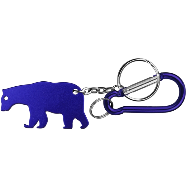 Bear shape bottle opener with key chain and carabineer.... from ASI 74585 Nu Promo International / Nu Promo Line