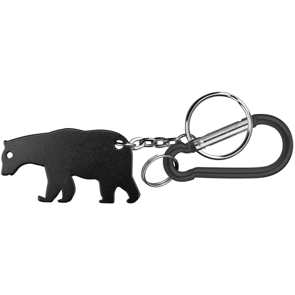 Bear shape bottle opener with key chain and carabineer.... from ASI 74585 Nu Promo International / Nu Promo Line