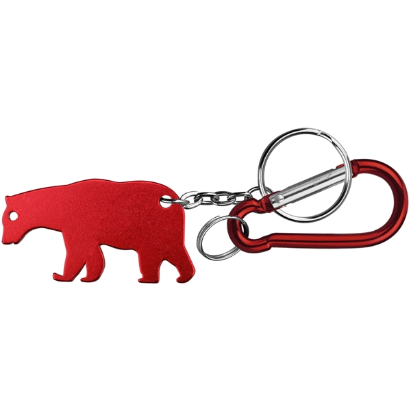 Bear shape bottle opener with key chain and carabineer.... from ASI 74585 Nu Promo International / Nu Promo Line