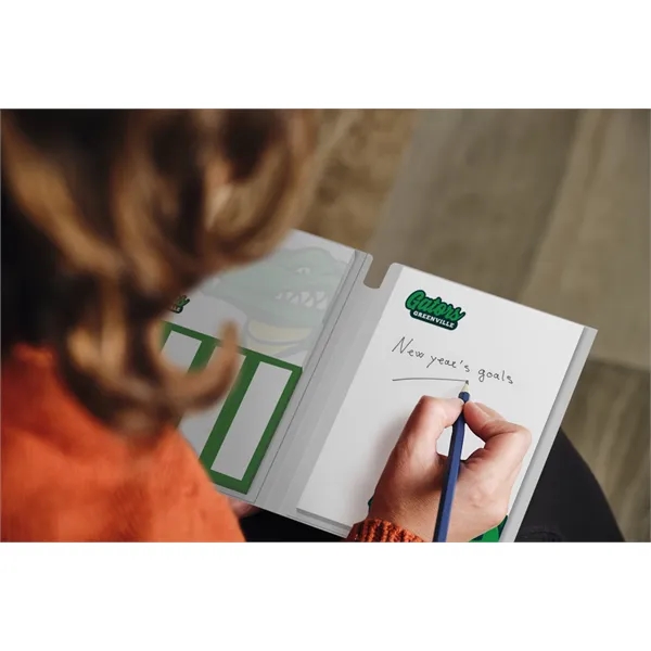 Journal that includes custom printed white note pad, custom printed page... from ASI 91240 3M/Promotional Markets Dept