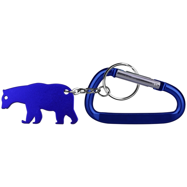 Bear shape bottle opener with key chain and carabineer.... from ASI 74585 Nu Promo International / Nu Promo Line