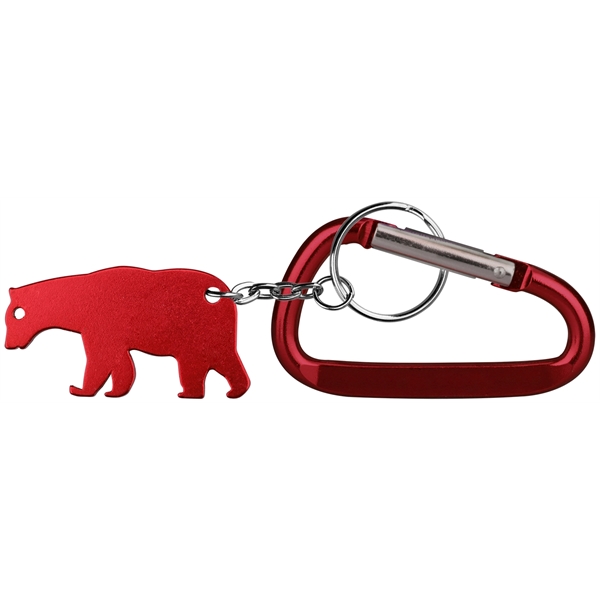 Bear shape bottle opener with key chain and carabineer.... from ASI 74585 Nu Promo International / Nu Promo Line