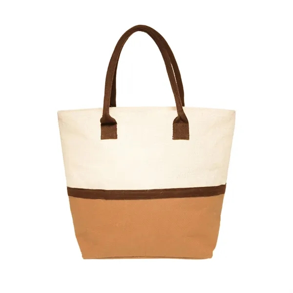 Dual tone jute tote bag plus 1 color silkscreen imprint on... from ASI 37218 Athena Promo (tm)