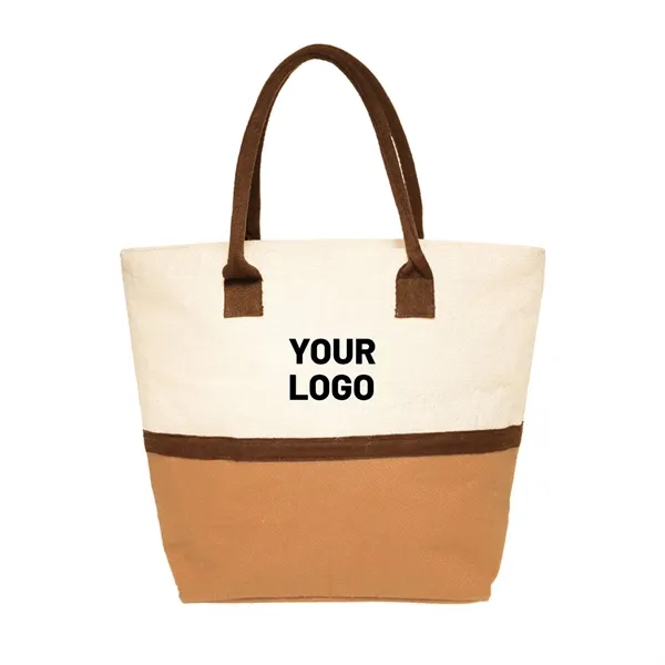 Dual tone jute tote bag plus 1 color silkscreen imprint on... from ASI 37218 Athena Promo (tm)