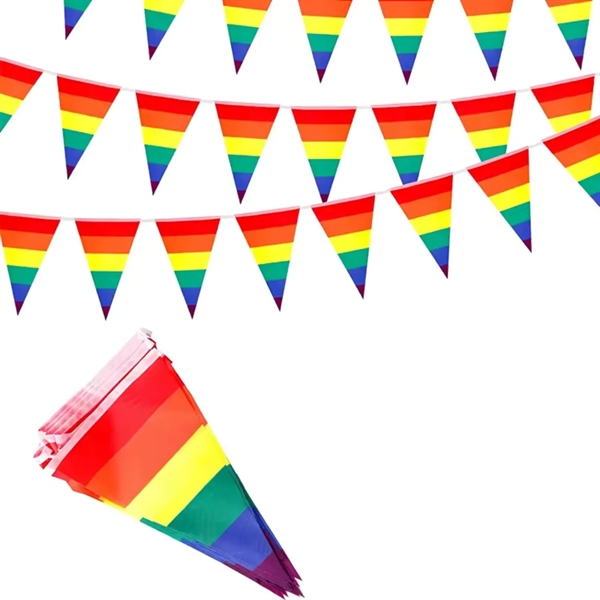 12" x 8" Triangle spring bunting flag + full color digital... from ASI 37218 Athena Promo (tm)