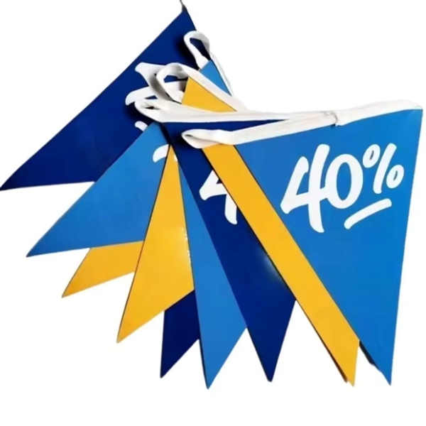 12" x 8" Triangle spring bunting flag + full color digital... from ASI 37218 Athena Promo (tm)