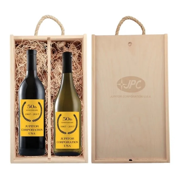 Gift set includes your choice of two wines with custom digitally... from ASI 30223 A Plus Wine Designs