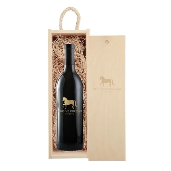 Wine gift set with one bottle and a slide-top wood box.... from ASI 30223 A Plus Wine Designs