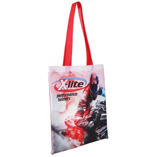 14" x 13 1/4" sublimated non-woven tote bag with 22" ... from ASI 52840 Evans Manufacturing