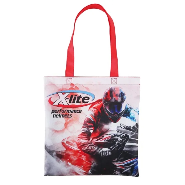 14" x 13 1/4" sublimated non-woven tote bag with 22" ... from ASI 52840 Evans Manufacturing
