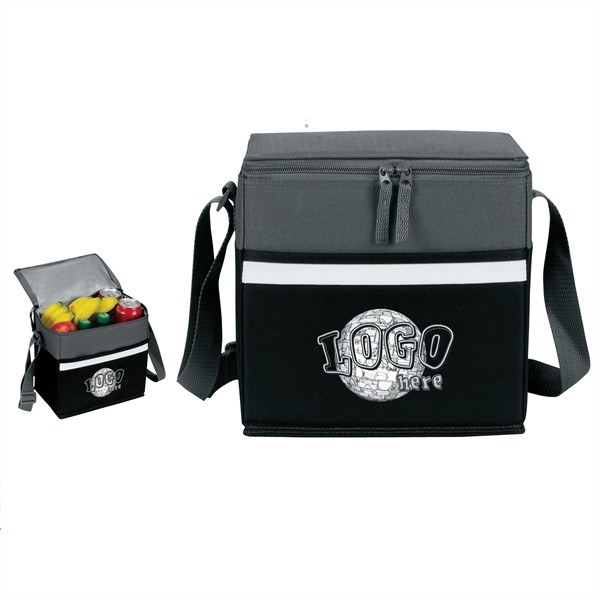 Two-tone accented, 12-pack cooler with insulated heat sealed PEVA lining, zippered... from ASI 46420 Continental Mkting Svc Inc / CMBags