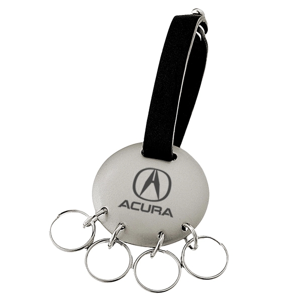 1 1/2" x 1 1/2" x 1/8" Endeavor metal four-ring keychain... from ASI 61005 Hirsch Gift Inc