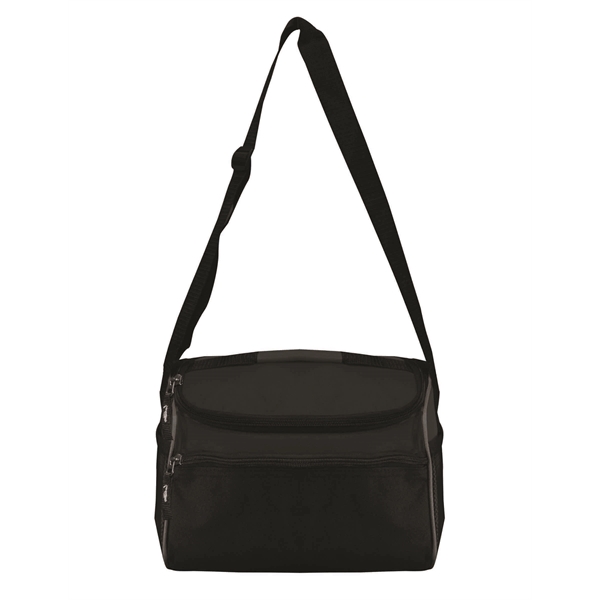 10" x 7.75" x 6.5" insulated polyester 6-can cooler with dual... from ASI 37980 Bagworld