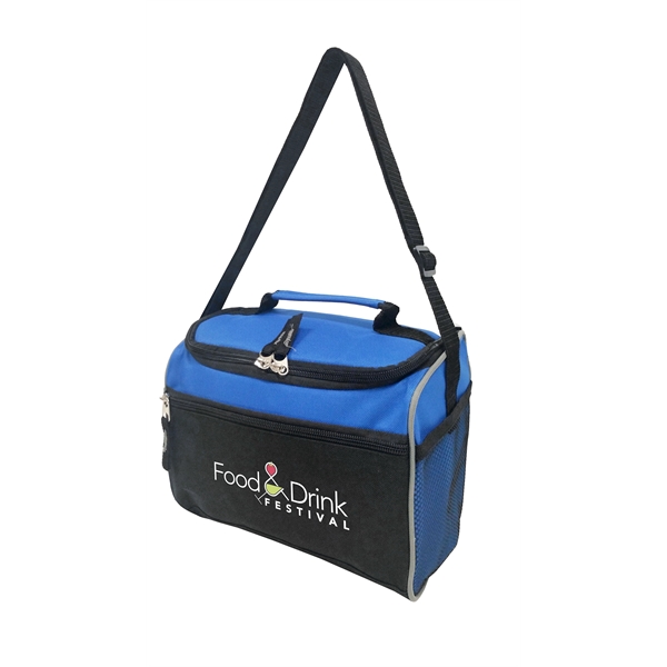 10" x 7.75" x 6.5" insulated polyester 6-can cooler with dual... from ASI 37980 Bagworld