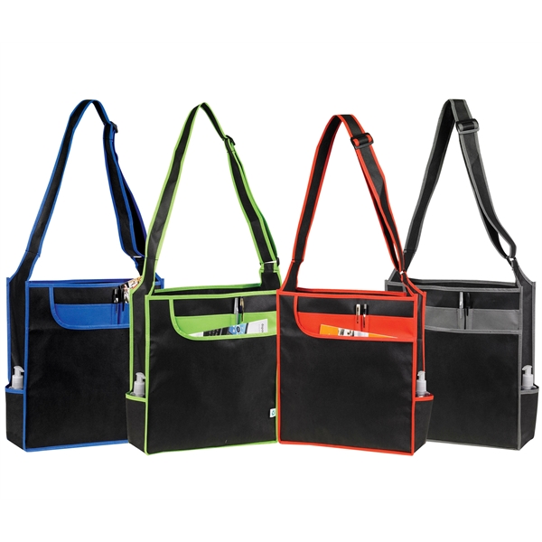 15" x 16" x 5" non-woven polypropylene messenger style tote with... from ASI 37980 Bagworld