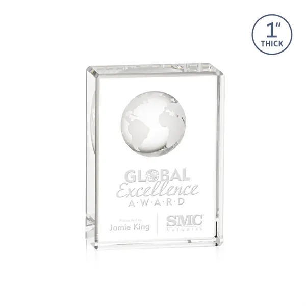 Optical crystal award with 3D world globe molded into the back.... from ASI 84592 St Regis Group / St Regis
