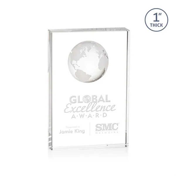 Optical crystal award with 3D world globe molded into the back.... from ASI 84592 St Regis Group / St Regis