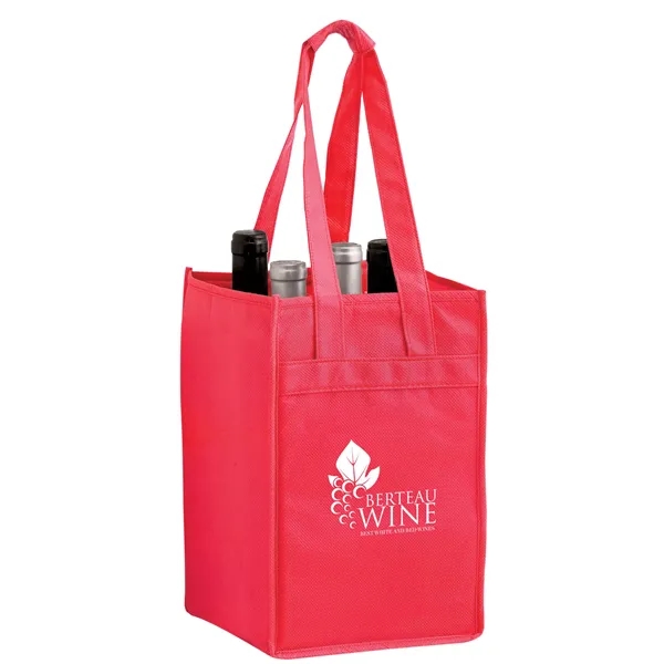 7" x 7" x 11" non-woven polypropylene six-bottle wine tote with... from ASI 35290 American Ad Bag Co