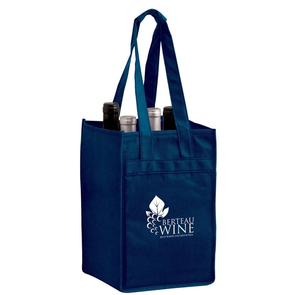 7" x 7" x 11" non-woven polypropylene six-bottle wine tote with... from ASI 35290 American Ad Bag Co