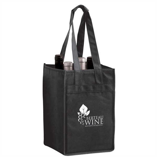 7" x 7" x 11" non-woven polypropylene six-bottle wine tote with... from ASI 35290 American Ad Bag Co