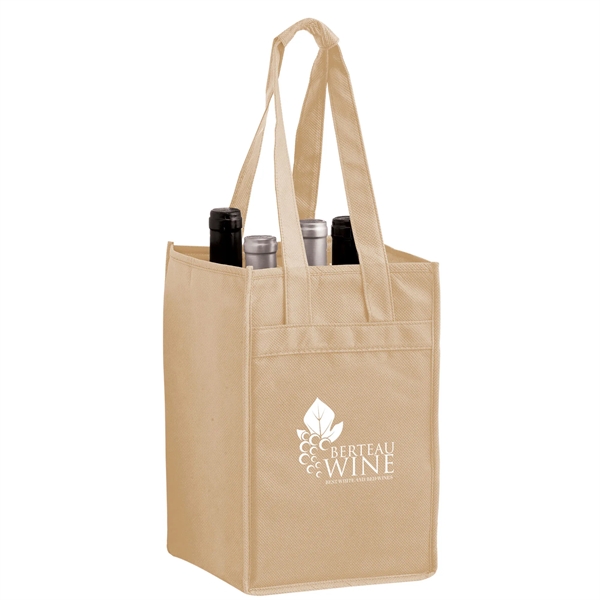 7" x 7" x 11" non-woven polypropylene six-bottle wine tote with... from ASI 35290 American Ad Bag Co