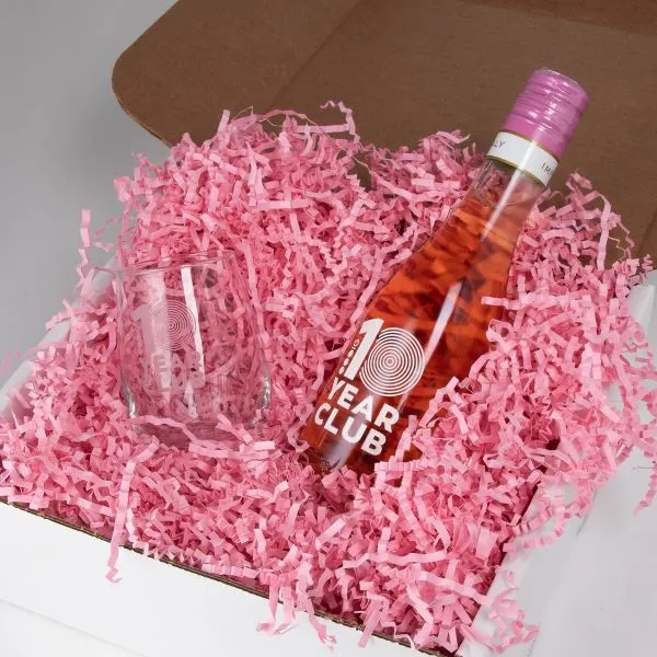 Wine gift set with a 187-milliliter rose wine bottle, 6.25-ounce stemless... from ASI 30223 A Plus Wine Designs