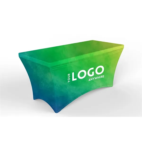 133" x 79" - Eco Friendly Stretch 6' Table Cover, made... from ASI 36558 Aprons, Etc.