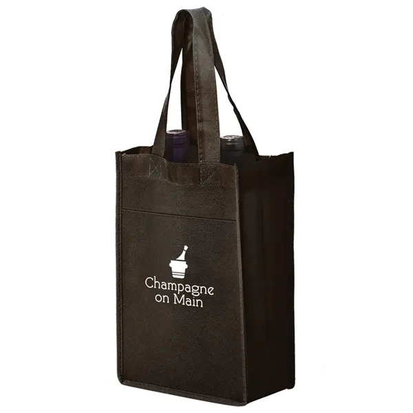 7" x 3" x 11" non-woven polypropylene two-bottle wine tote with... from ASI 35290 American Ad Bag Co