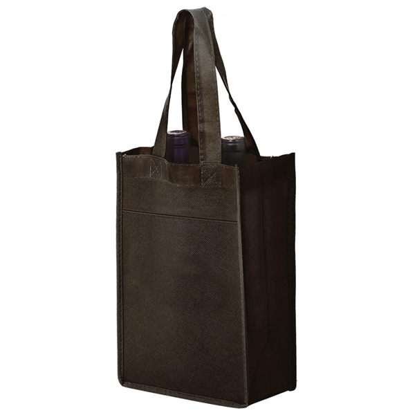 7" x 3" x 11" non-woven polypropylene two-bottle wine tote with... from ASI 35290 American Ad Bag Co