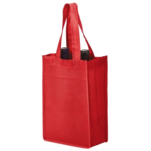 7" x 3" x 11" non-woven polypropylene two-bottle wine tote with... from ASI 35290 American Ad Bag Co