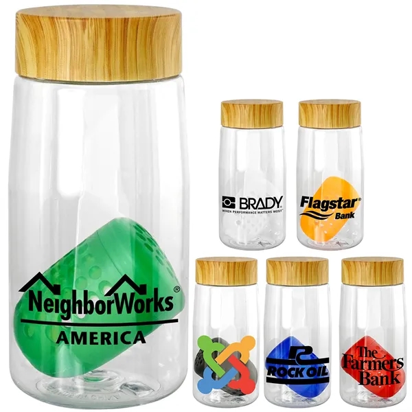 Bamboo Pattern 18 oz. Recycled Bottle with Floating Infuser... from ASI 30208 A P Specialties / AP Specialties