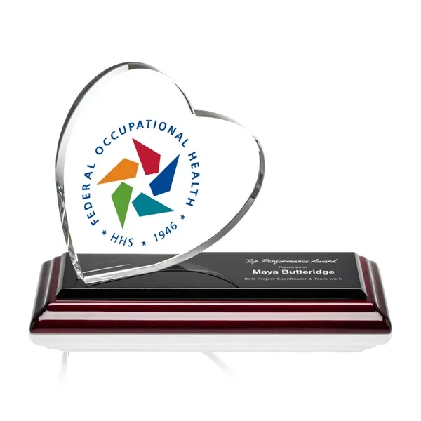 The Northam Heart VividPrint Award features a sparkling 4" Starfire Crystal... from ASI 84592 St Regis Group / St Regis