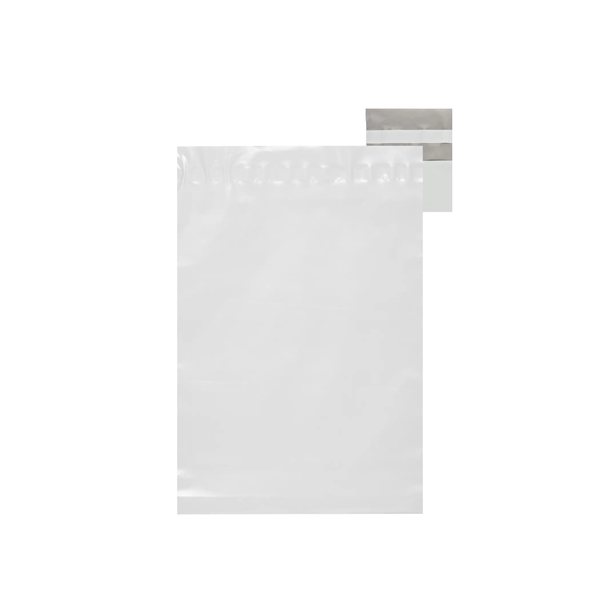 White poly mailer envelope with 2" peel and seal tamper resistant... from ASI 35290 American Ad Bag Co