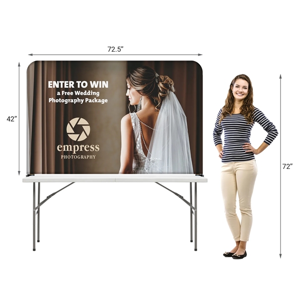 6' Table Top aluminum hardware with medium stretch polyester banner... from ASI 80228 Quinn