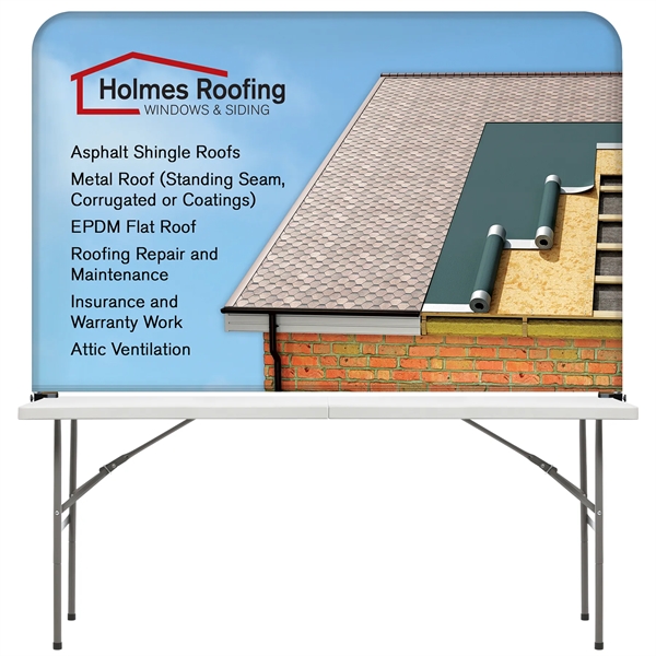 6' Table Top aluminum hardware with medium stretch polyester banner... from ASI 80228 Quinn