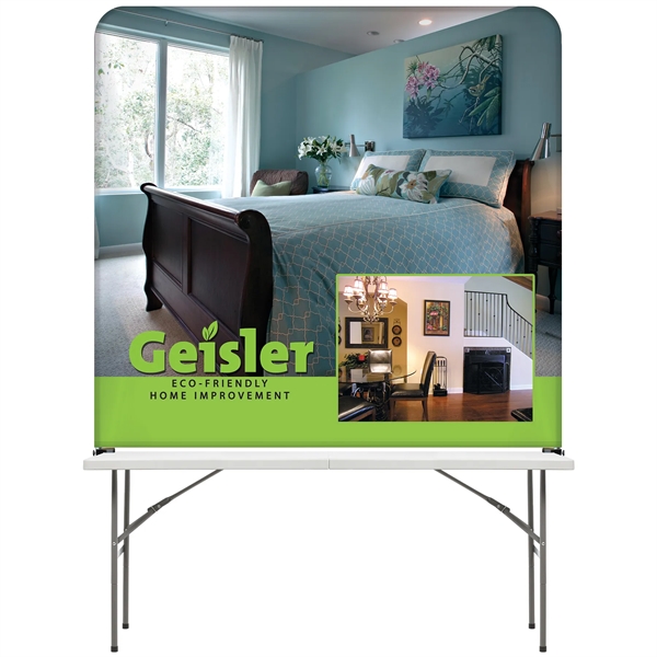 6' Table Top aluminum hardware with large stretch polyester banner... from ASI 80228 Quinn