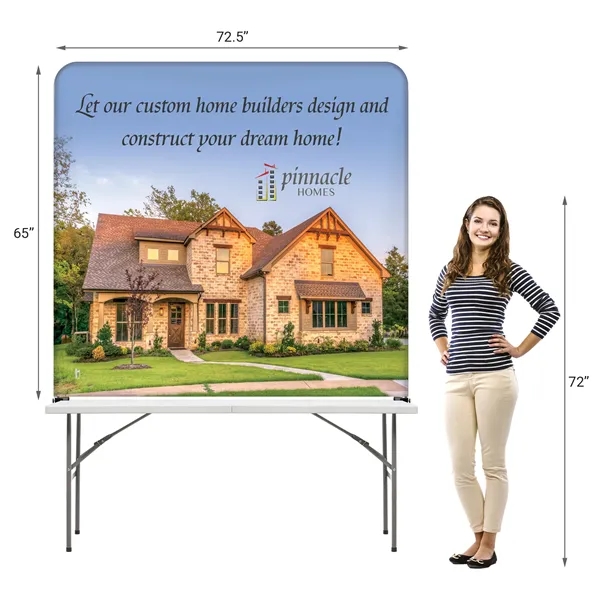 6' Table Top aluminum hardware with large stretch polyester banner... from ASI 80228 Quinn