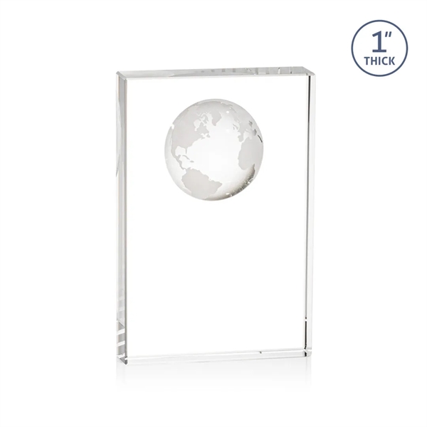Optical crystal award with 3D world globe molded into the back.... from ASI 84592 St Regis Group / St Regis