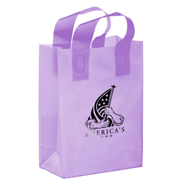8" x 4" x 11" color-frosted HDPE plastic shopping bag with... from ASI 35290 American Ad Bag Co