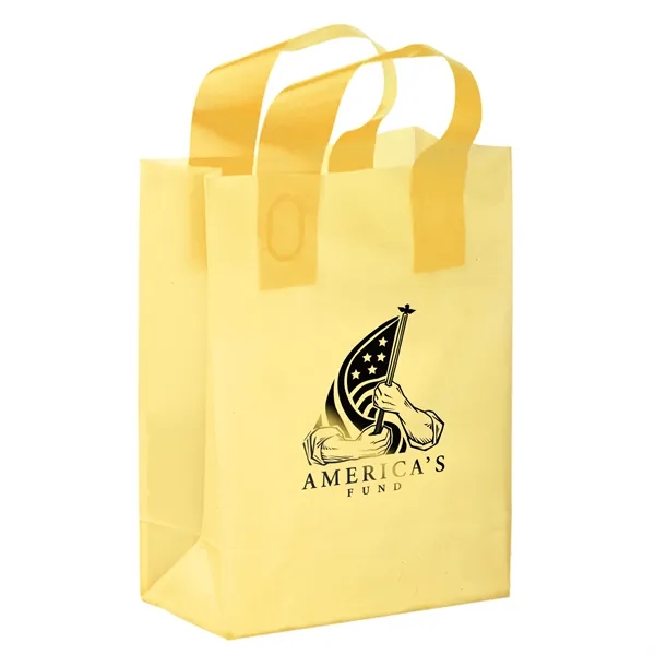 8" x 4" x 11" color-frosted HDPE plastic shopping bag with... from ASI 35290 American Ad Bag Co