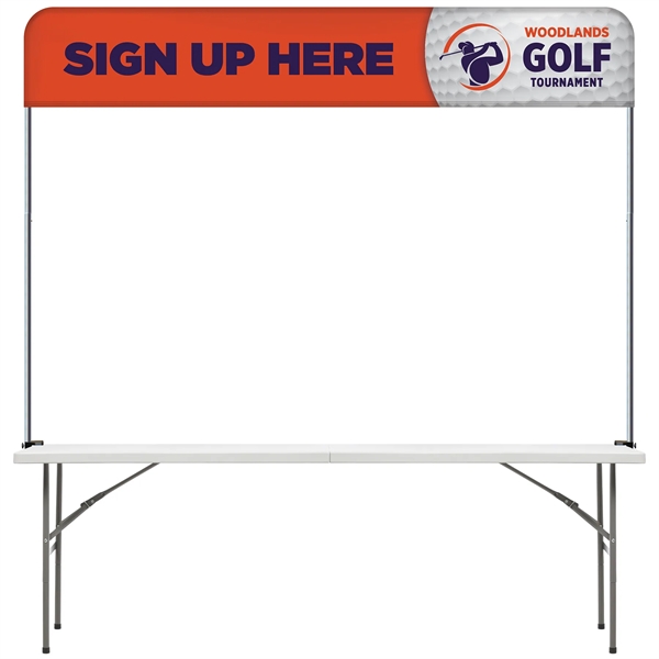 8' Table Top aluminum hardware with small stretch polyester banner... from ASI 80228 Quinn